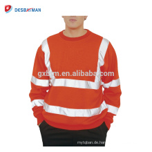 Mens Hi Viz Rundhals-Sicherheits-Sweatshirt High Visibility Workwear Work Jumper Sweat